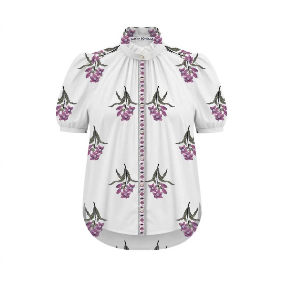 NEW ALIX OF BOHEMIA women's winnie flower shirt in off white